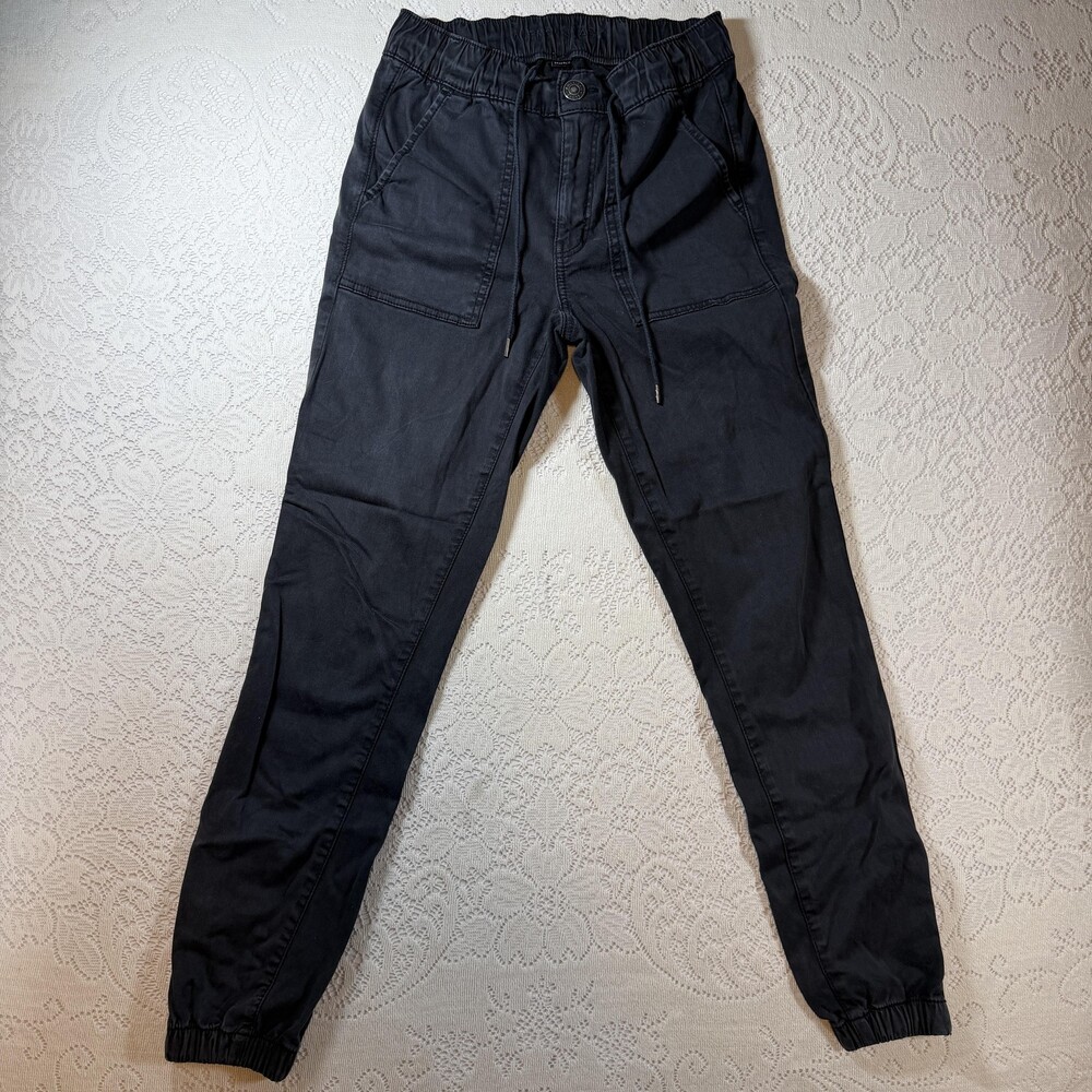 American Eagle Jogger Pants Womens 4 Gray Stretch Elastic Waist Ankle Zip Cuffed